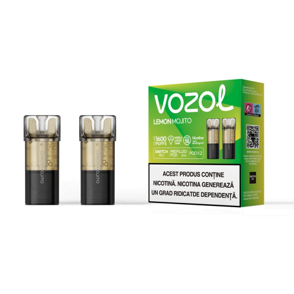 Set 2 cartuse Vozol Switch Pro 800puff Lemon Mojito 2%Nicotina
