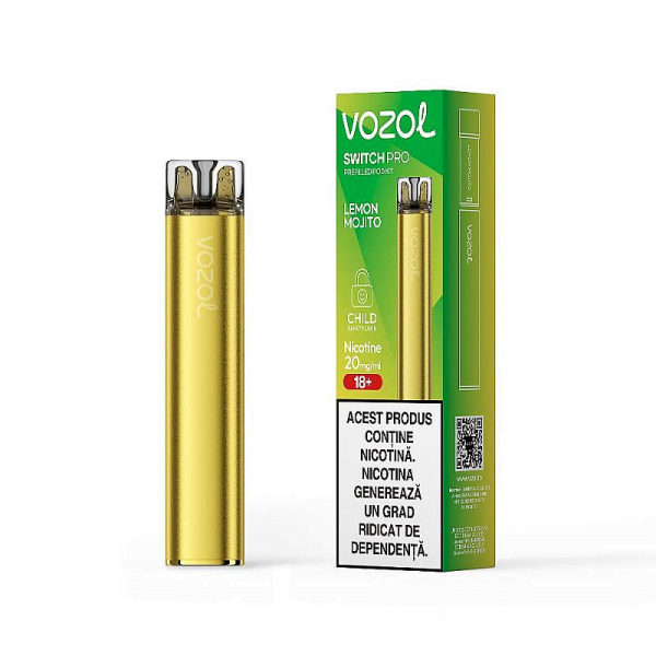 Mini narghilea cu nicotina Kit Tigara Electronica Vozol Switch Pro 800puff Lemon Mojito 2%Nicotina -Merlin.ro