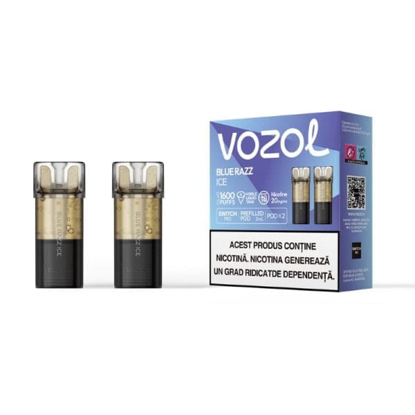 Set 2 cartuse Vozol Switch Pro 800puff Blue Razz Ice 2%Nicotina